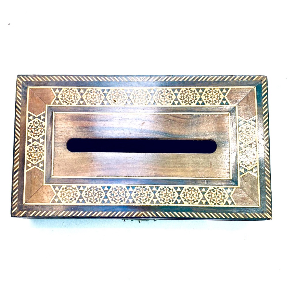 Handmade Wooden Syrian Kleenex Box
